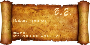 Babos Eperke névjegykártya